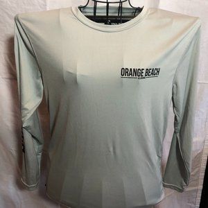Duo Tec SMALL Mens Orange Beach Alabama Long Sleeve Gray Shirt #KD